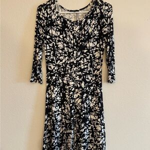 Elegant Black and White Patterned Dress
